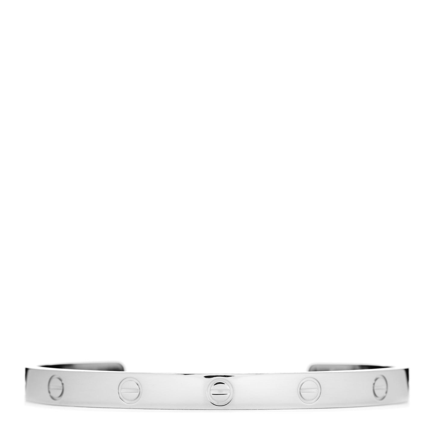 18K White Gold LOVE Cuff Bracelet 19