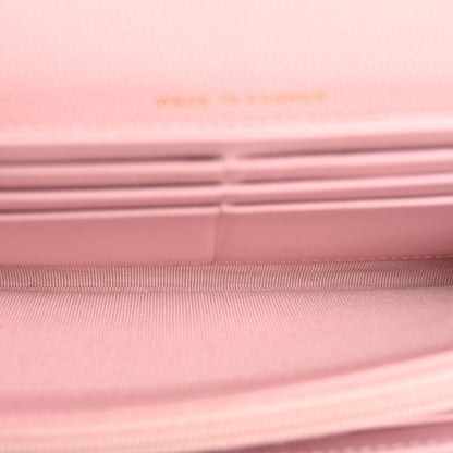 Chanel Caviar Quilted Large Gusset Flap Wallet Light Pink 5 of 11
