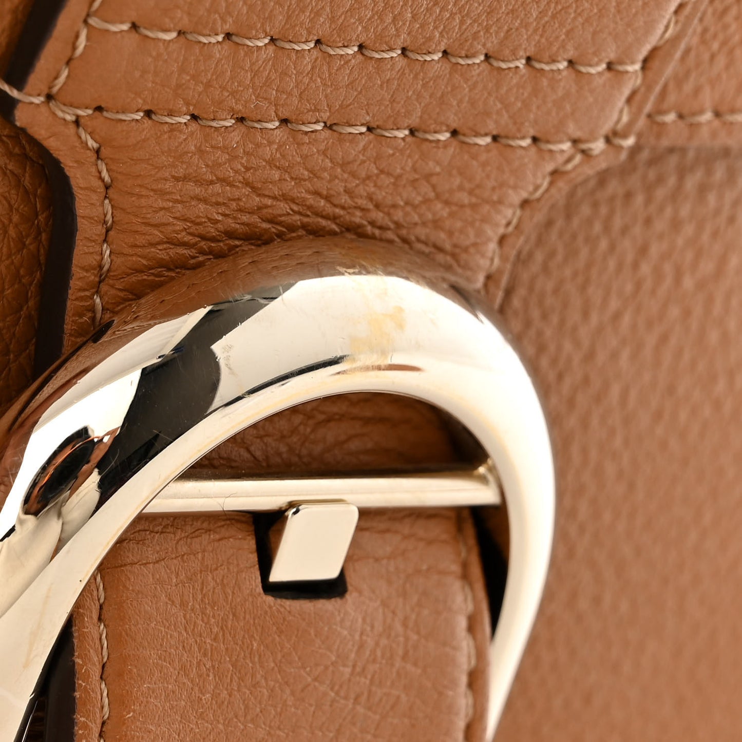 Grained Calfskin Mini Brillant Satchel Natural