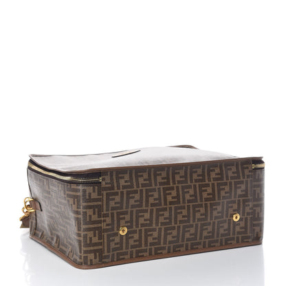 Fendi Glazed Fabric FF 1974 Karligraphy Large Travel Bag Tobacco 5 of 13