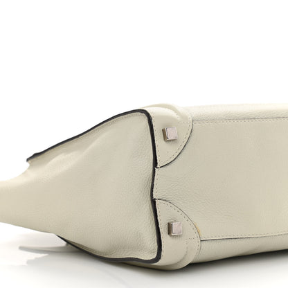 Celine Drummed Calfskin Micro Luggage Chalk 9 of 24