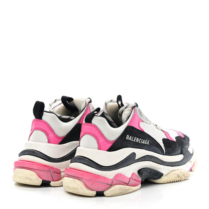 Balenciaga Fabric Mesh Womens Triple S Sneakers 35 Fluo Pink Grey White 4 of 7