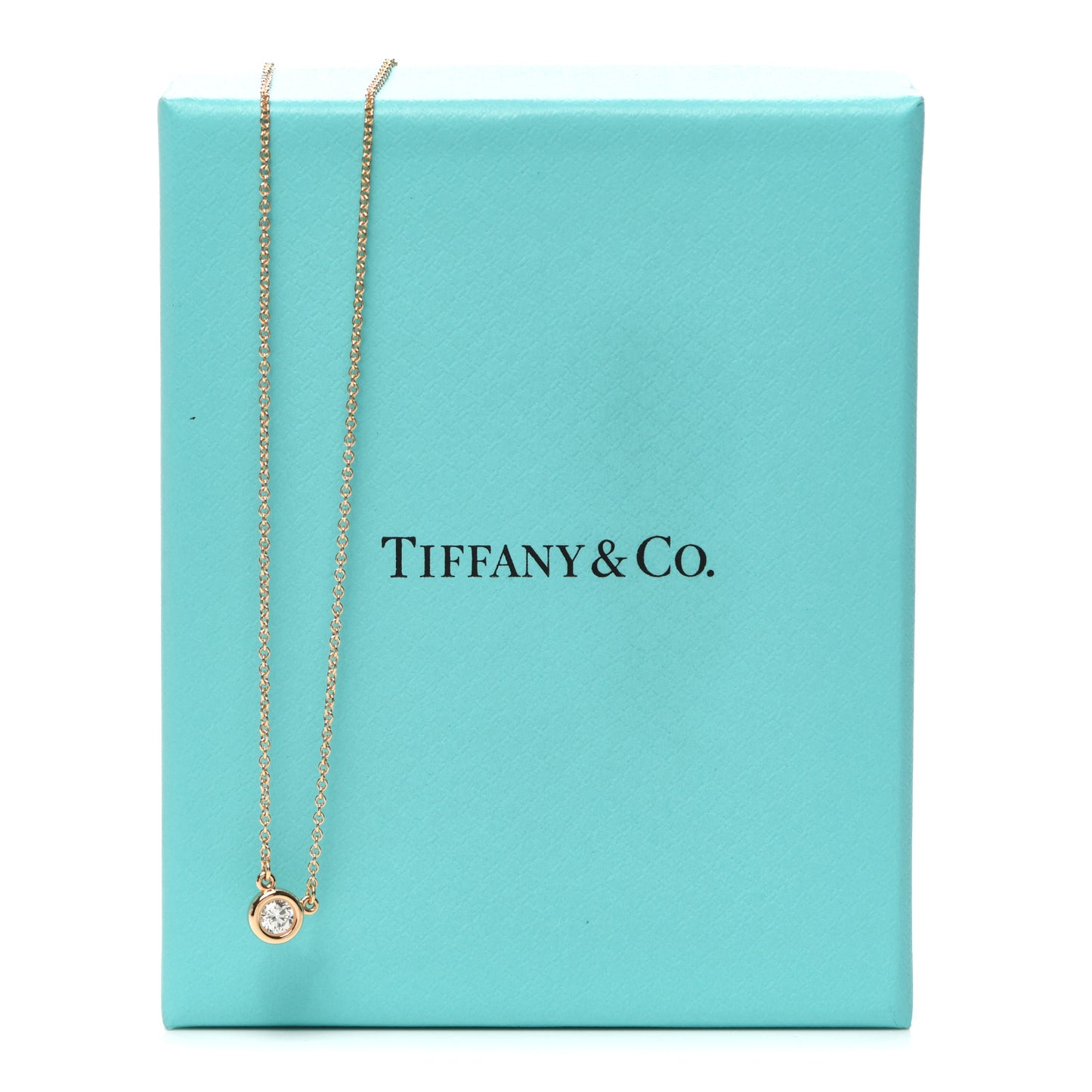18K Rose Gold Diamond .17ct Elsa Peretti Diamonds by the Yard Pendant Necklace