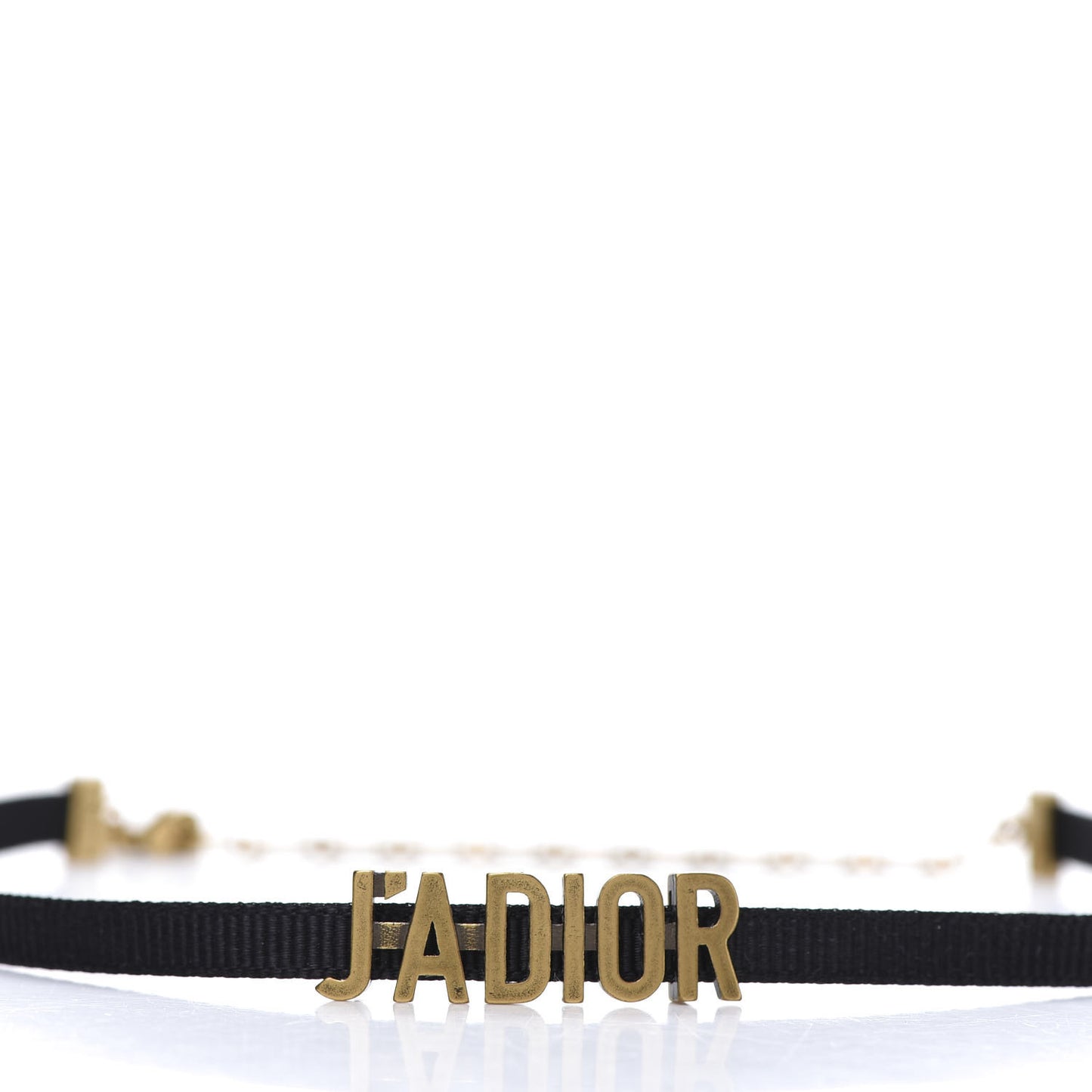 Grosgrain Ribbon J'Adior Logo Choker Necklace Black