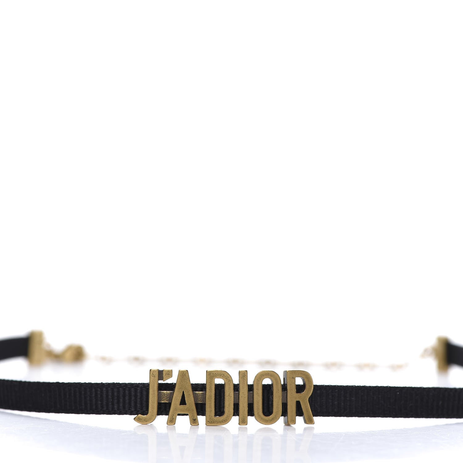 Christian Dior Grosgrain Ribbon J'Adior Logo Choker Necklace Black 4 of 6
