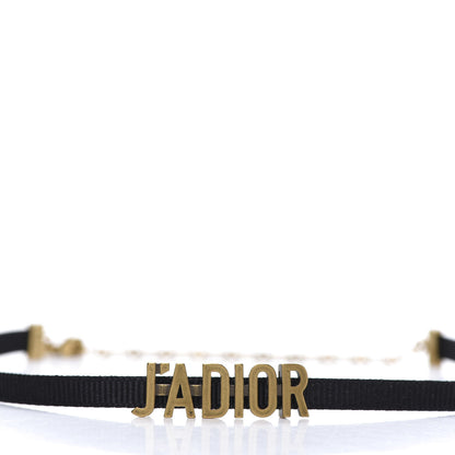 Christian Dior Grosgrain Ribbon J'Adior Logo Choker Necklace Black 4 of 6