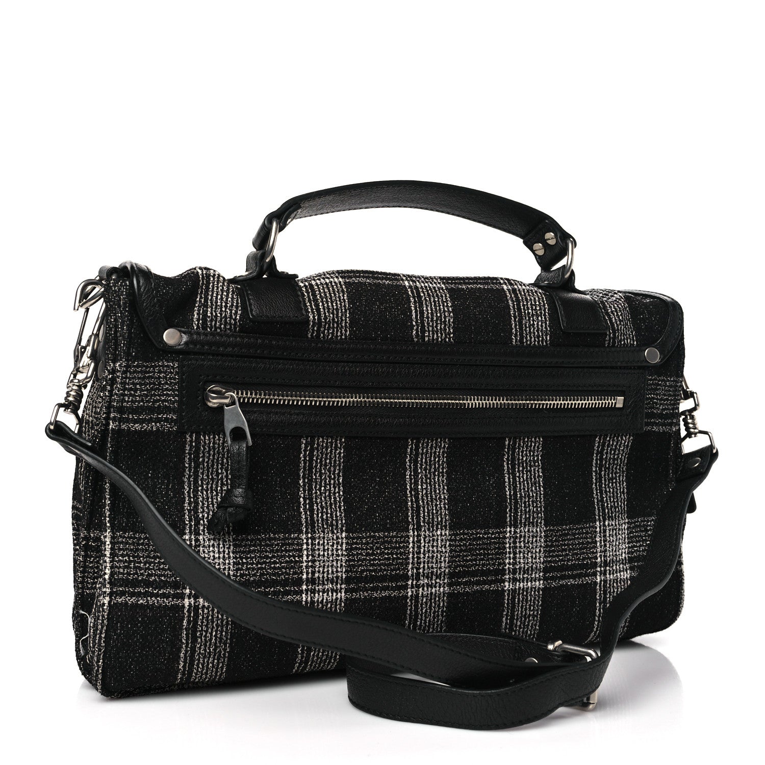 Proenza Schouler Tweed Medium PS1 Satchel Black White 3 of 8