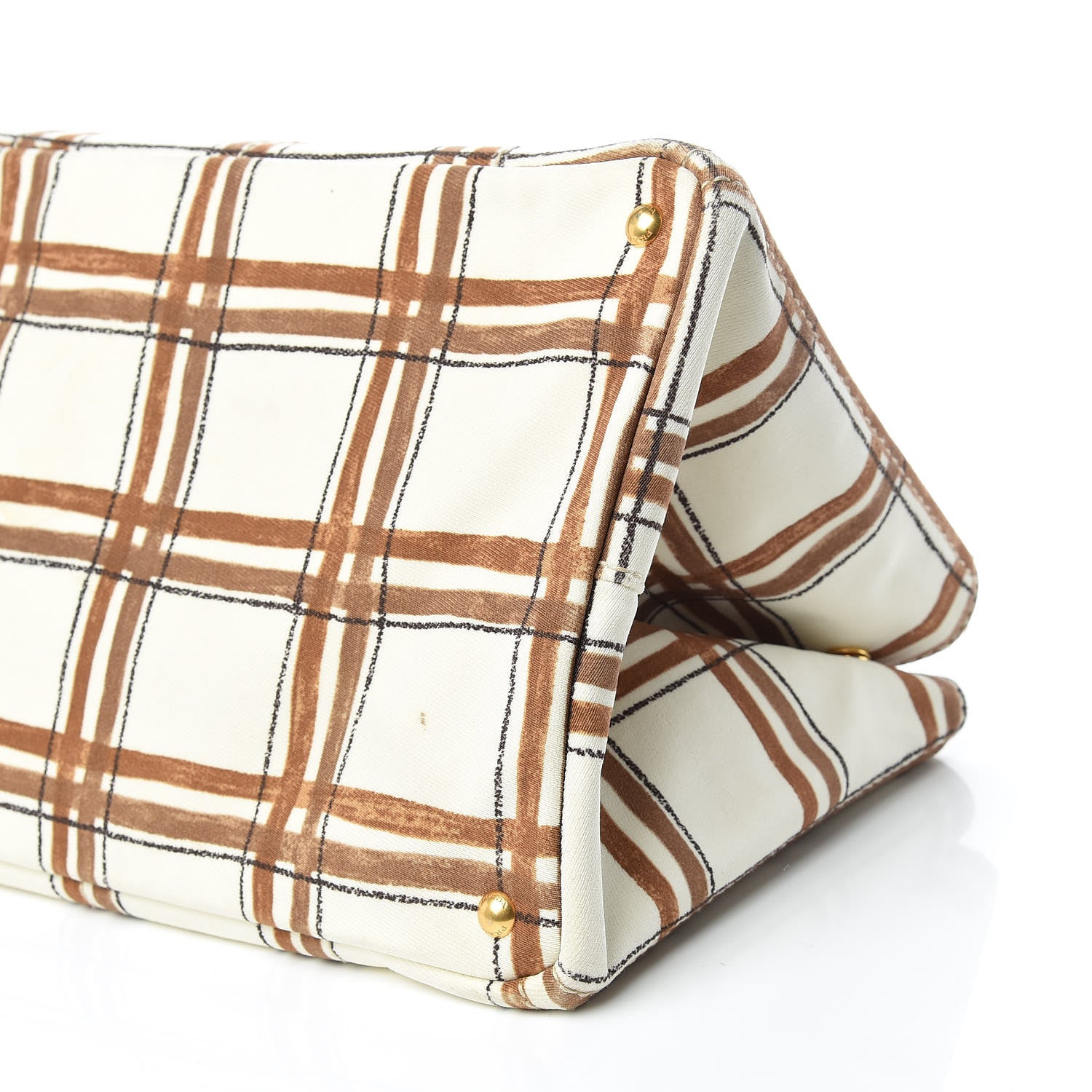 Prada Tessuto Stampato Plaid Tote Moro 8 of 25