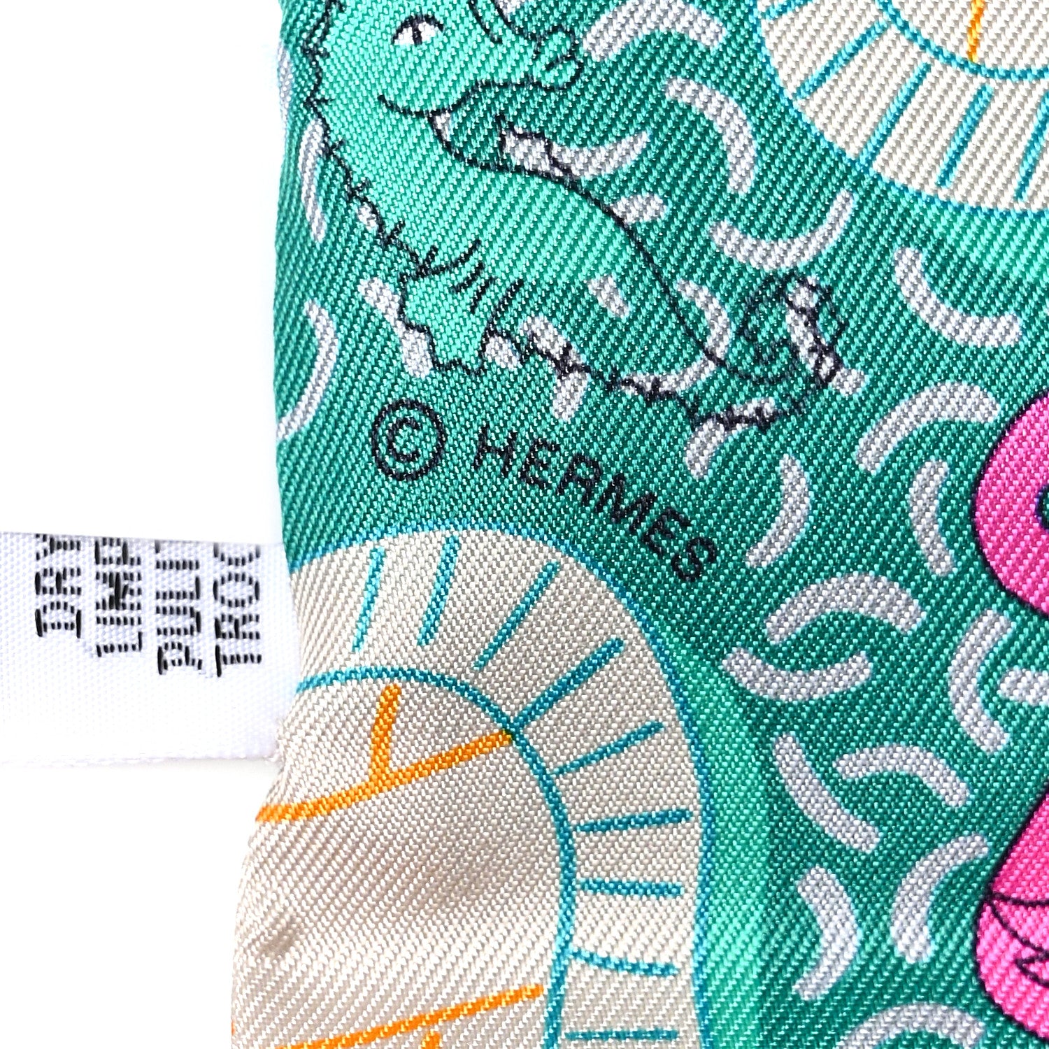 Hermes Silk Splash Park Twilly Vert Jaune Multi 4 of 4