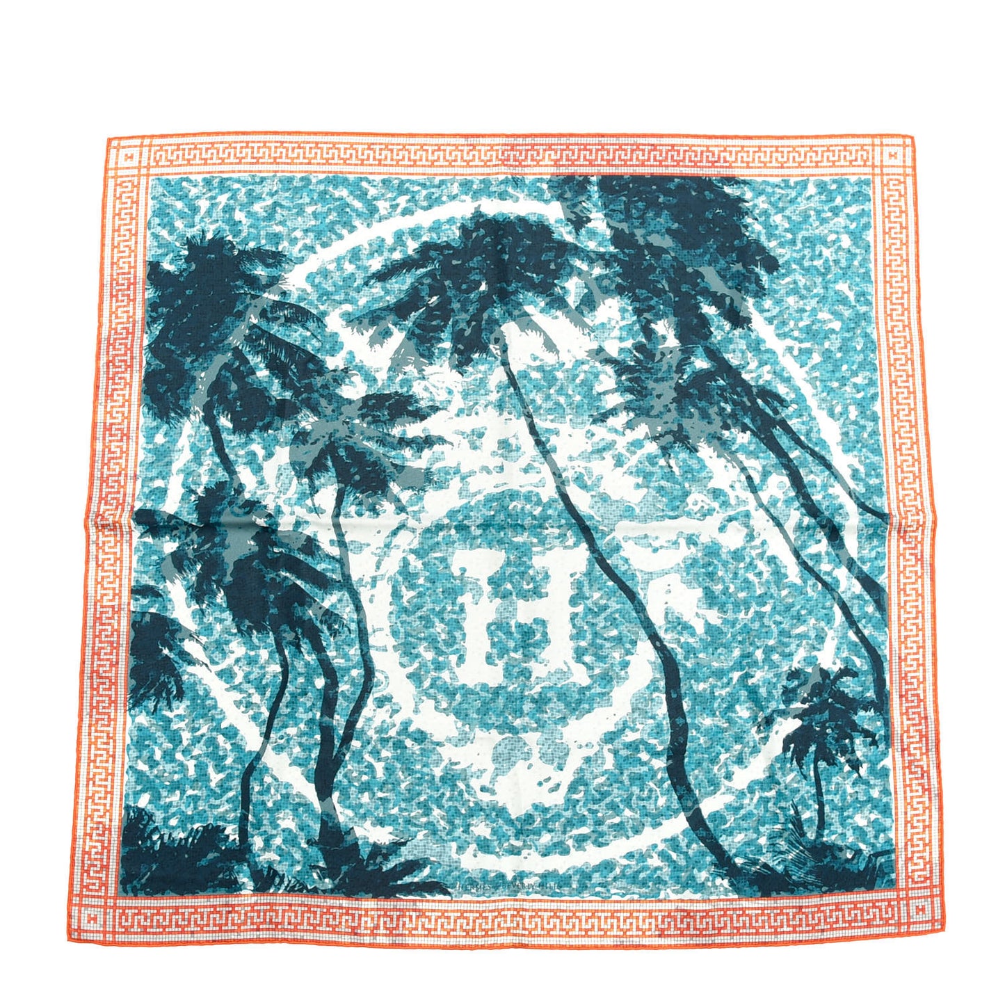 Silk A Beverly Hills Scarf 90 Orange Bleu Blanc