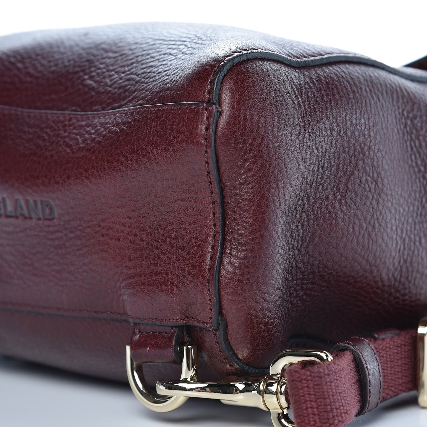 Natural Leather Mini Cara Delevingne Convertible Satchel Oxblood