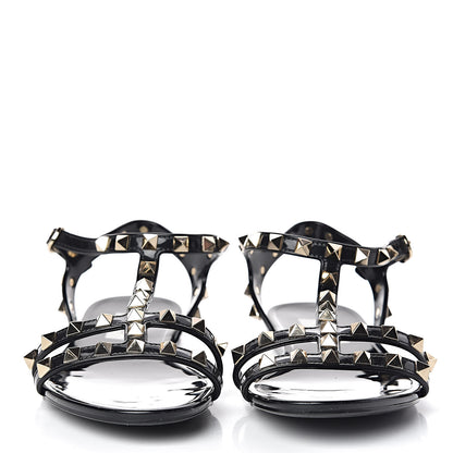 Valentino Garavani PVC Jelly Rockstud Caged Sandals 35 Black 2 of 13
