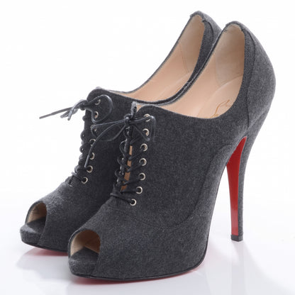 Christian Louboutin Flannel Lady Derby 120 Ankle Boots 38.5 Dark Grey 3 of 8