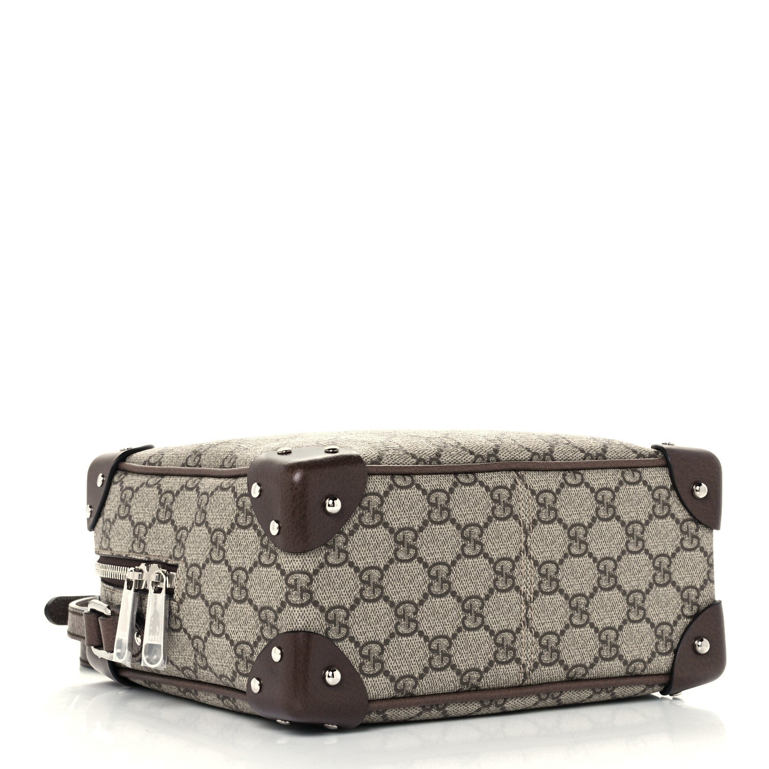 Gucci GG Supreme Monogram Textured Calfskin Square Messenger Bag Beige Ebony New Acero 4 of 12