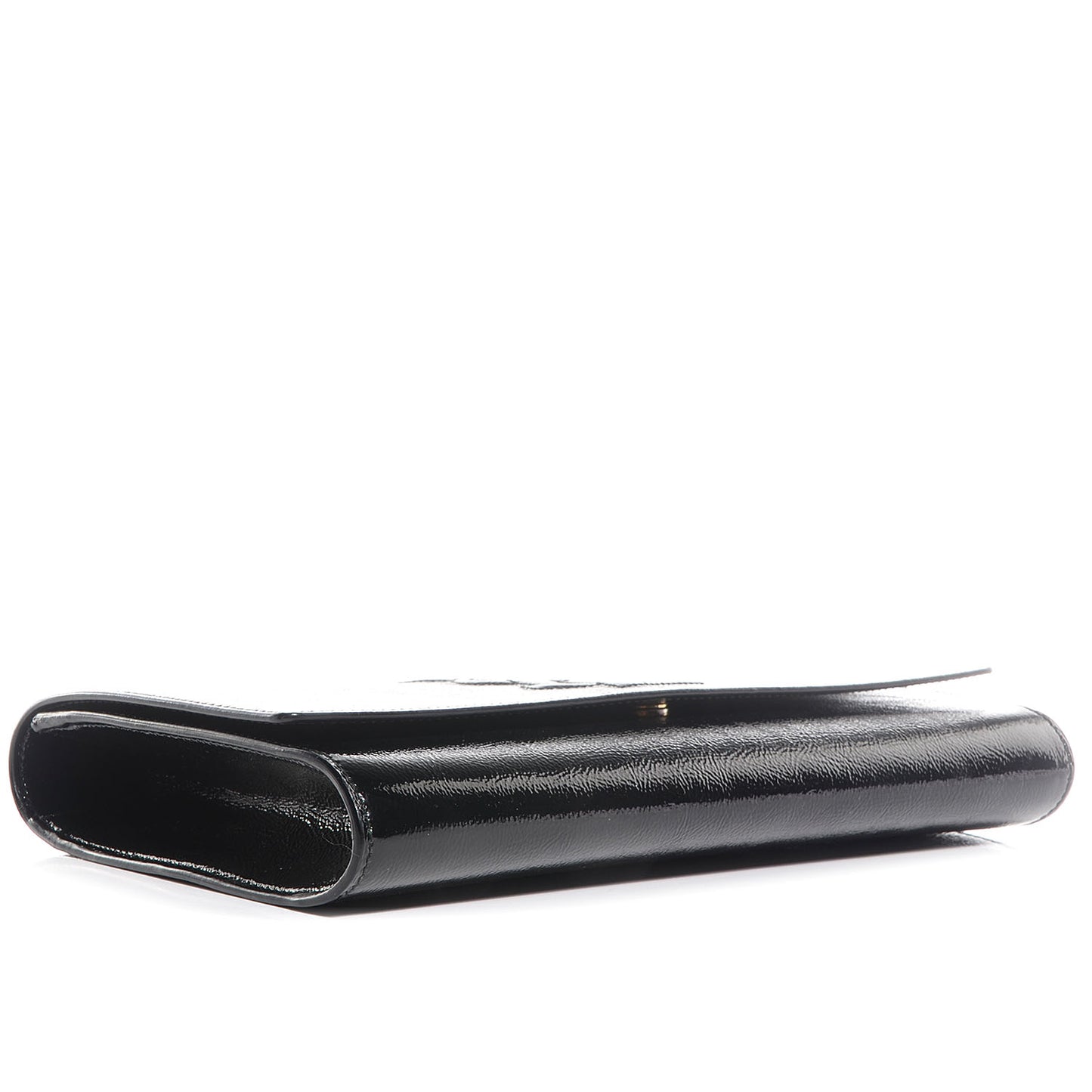 Textured Patent Monogram Large Belle De Jour Clutch Black