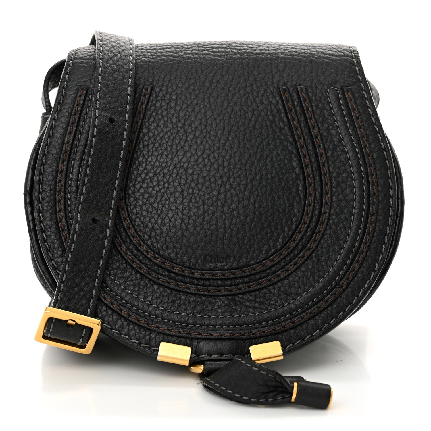 Chloe Calfskin Small Marcie Saddle Bag Black 1 of 13