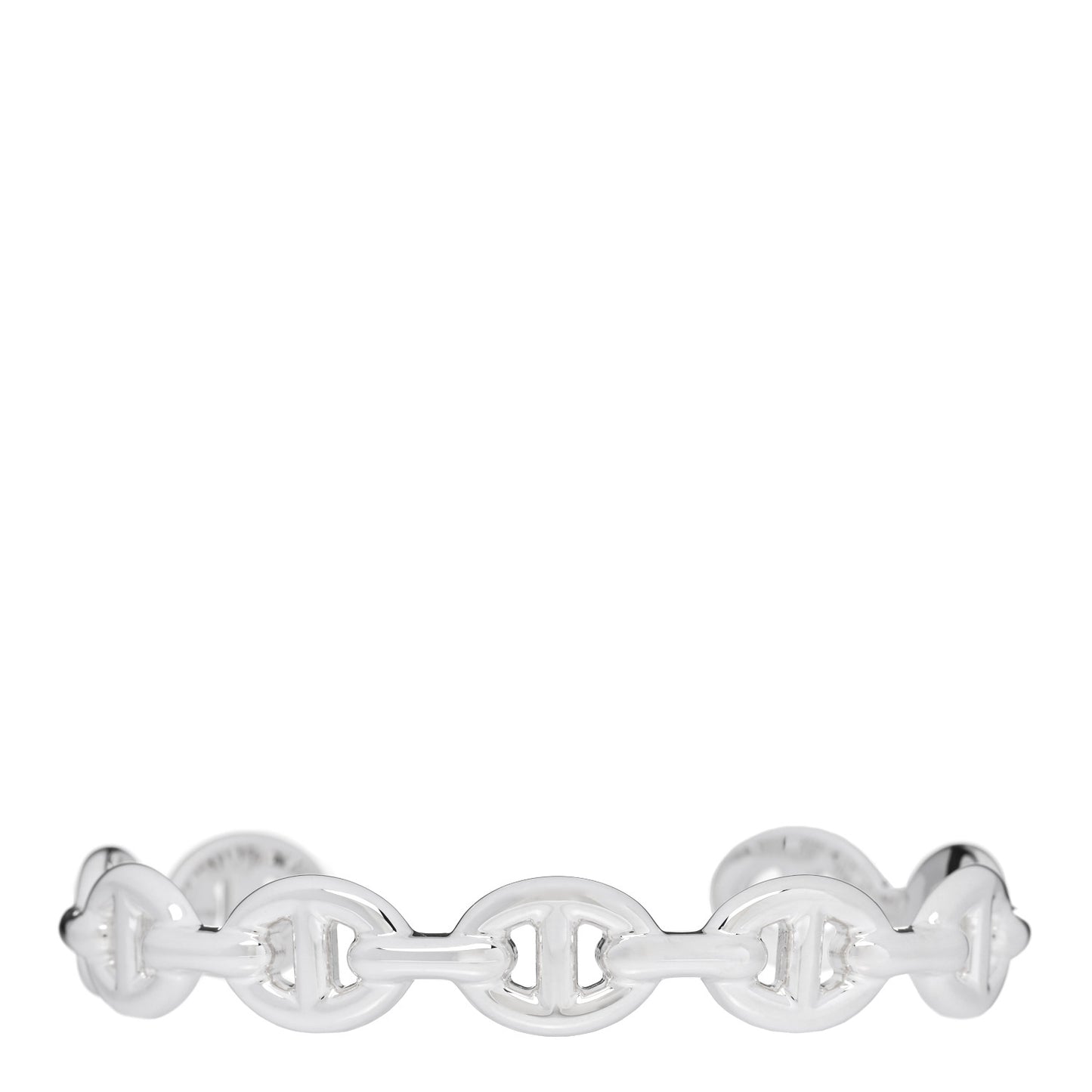 Sterling Silver MM Chaine d'Ancre Enchainee Cuff Bracelet SH