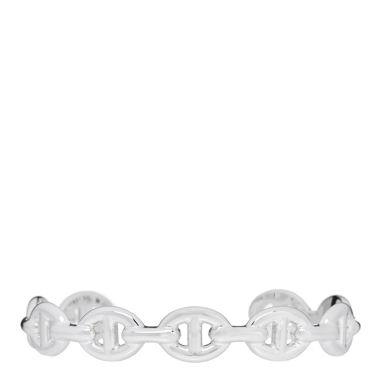 Hermes Sterling Silver MM Chaine d'Ancre Enchainee Cuff Bracelet SH 1 of 5