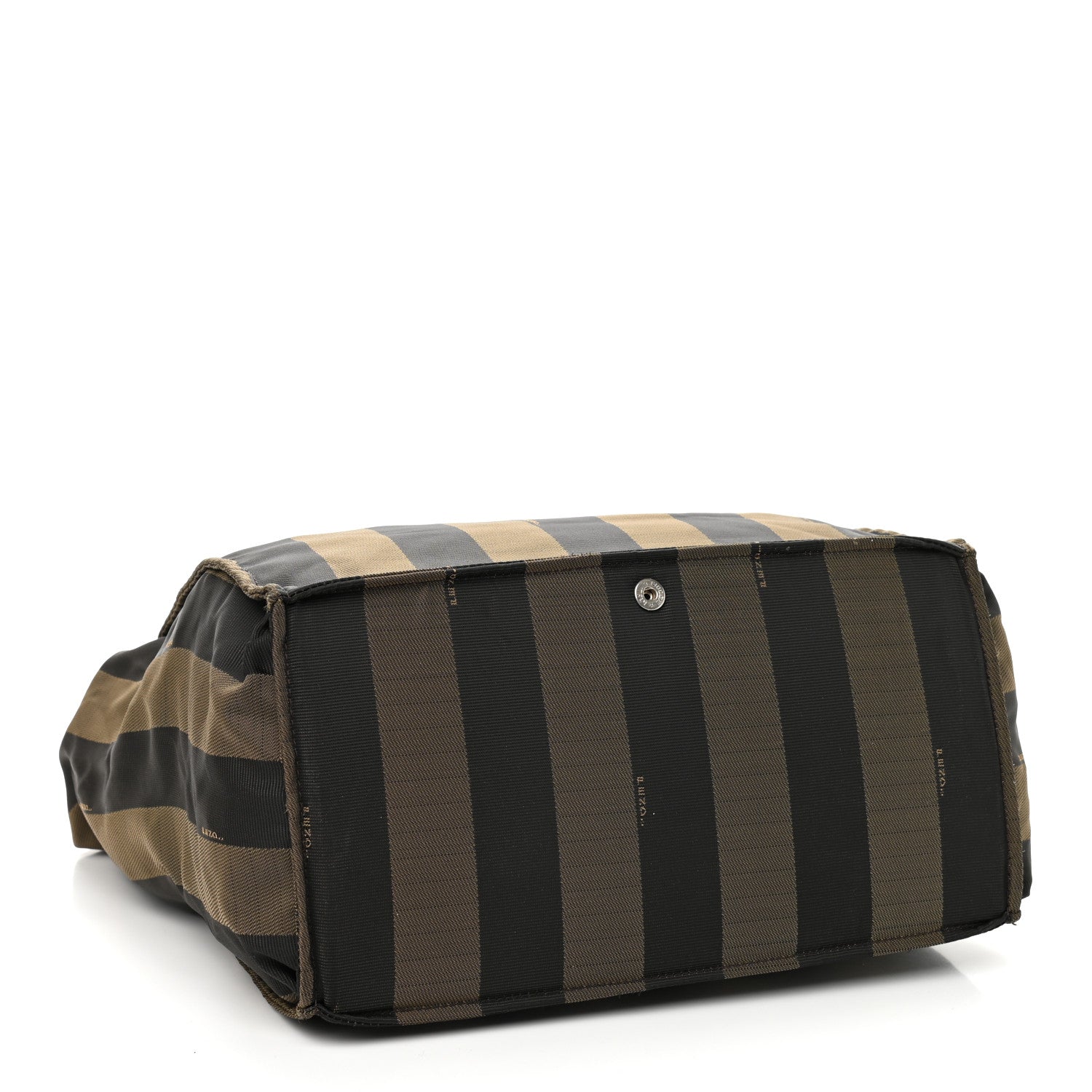Fendi Fabric Pequin 1925 Shopping Tote Tobacco 4 of 9