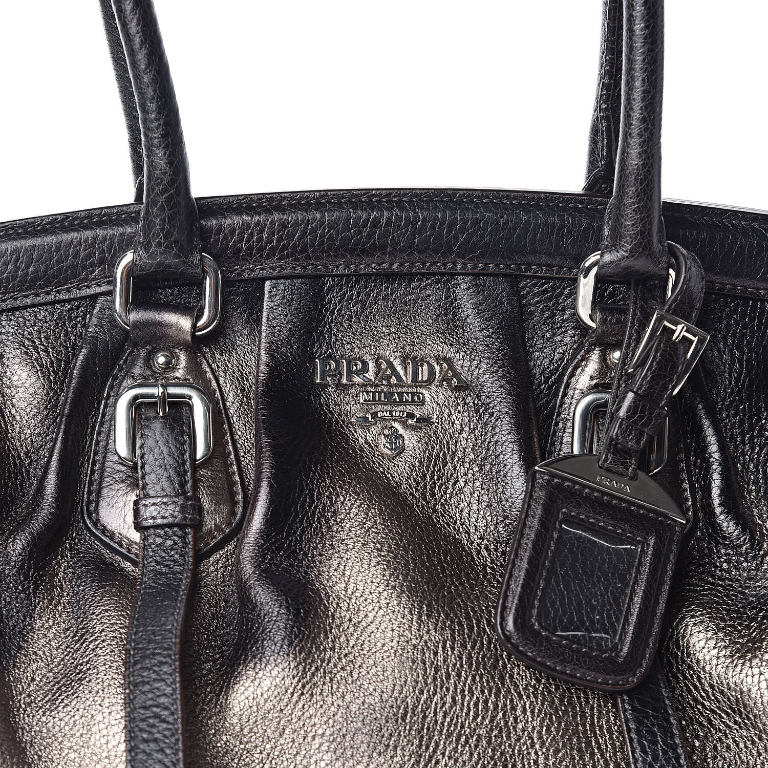 Prada Vitello Daino Antik Frame Bag Piombo 10 of 10