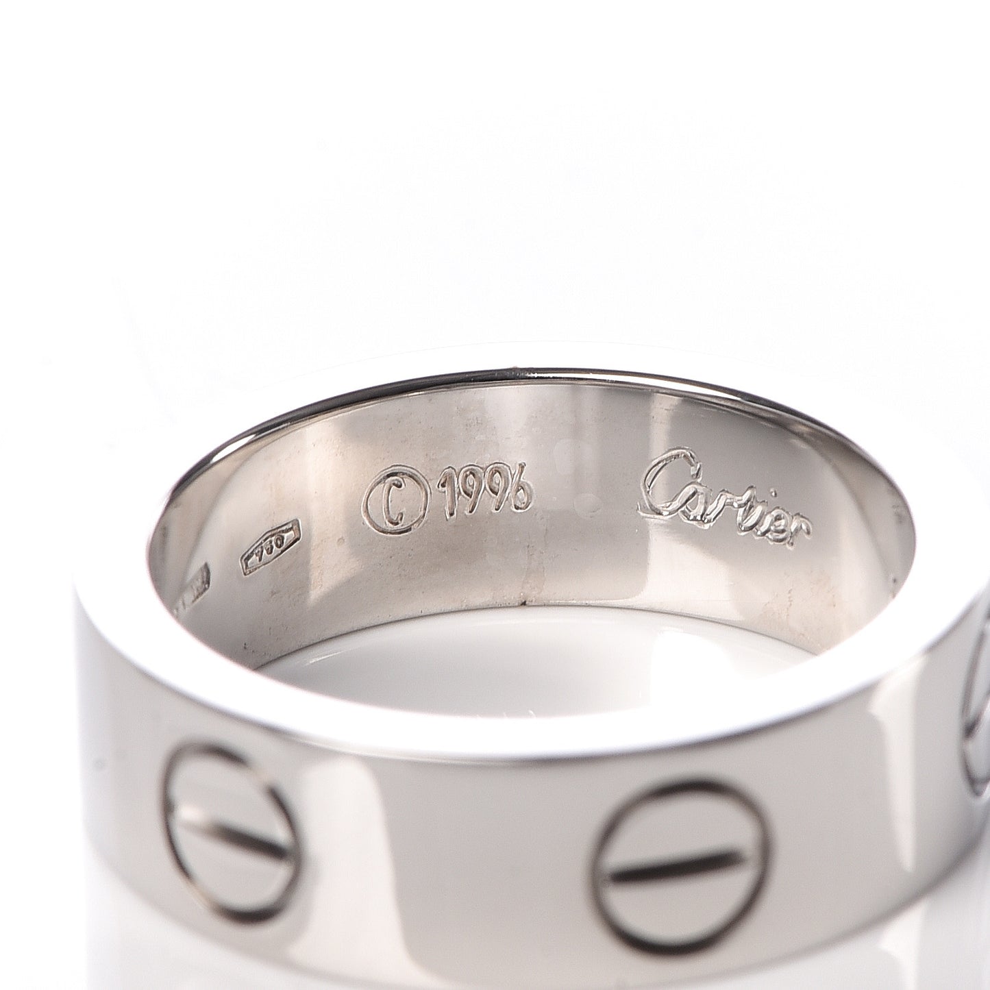 18K White Gold 5.5mm LOVE Ring 49 4.75
