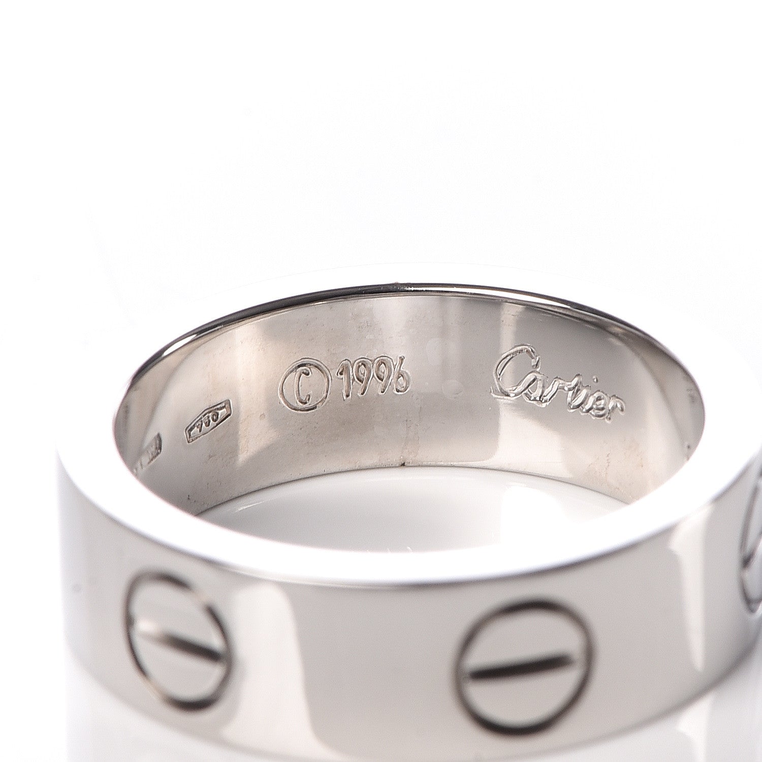 Cartier 18K White Gold 5.5mm LOVE Ring 49 4.75 5 of 6