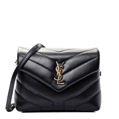 Saint Laurent Calfskin Y Quilted Monogram Toy Loulou Crossbody Bag Black 1 of 17