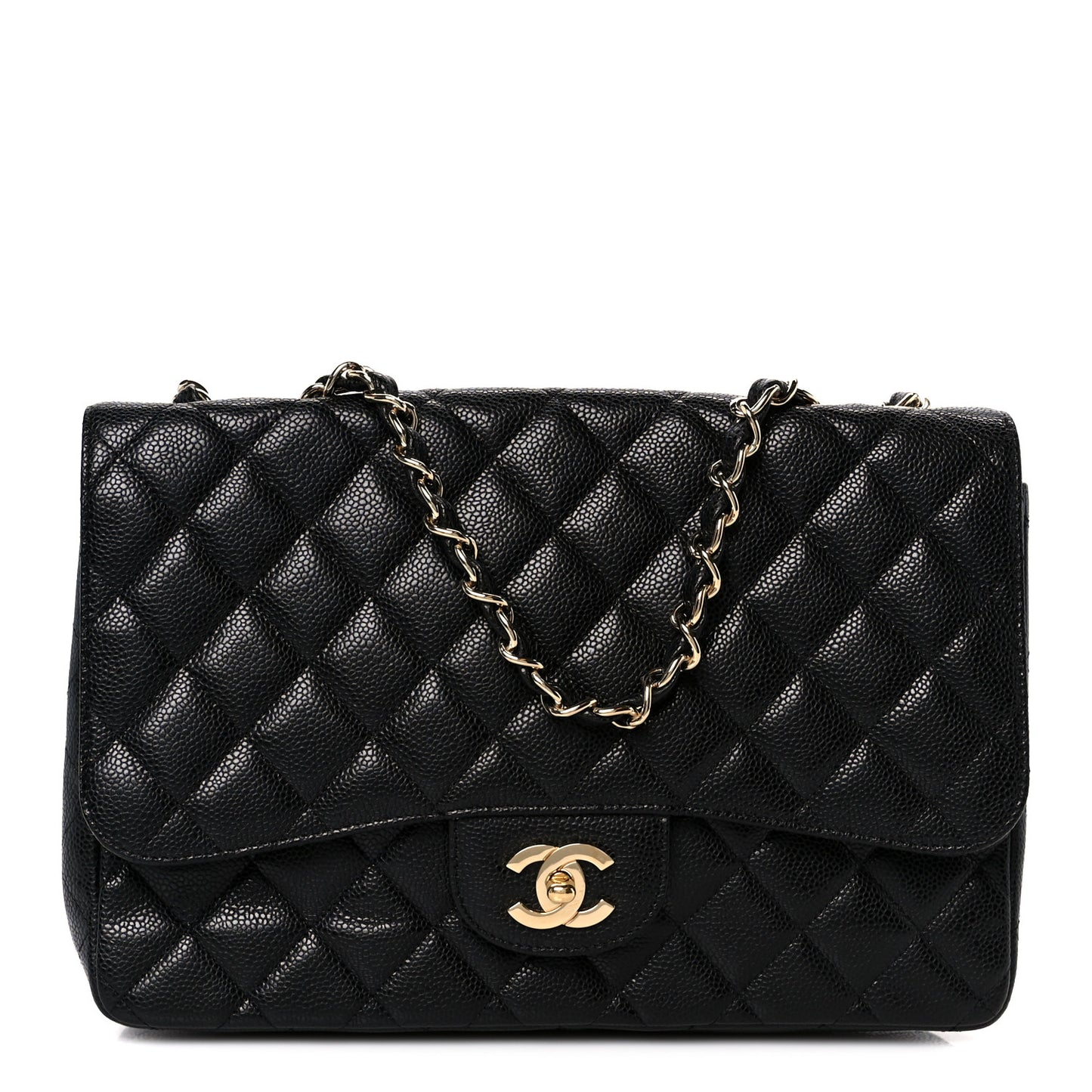 Caviar Quilted Jumbo Single Flap Black