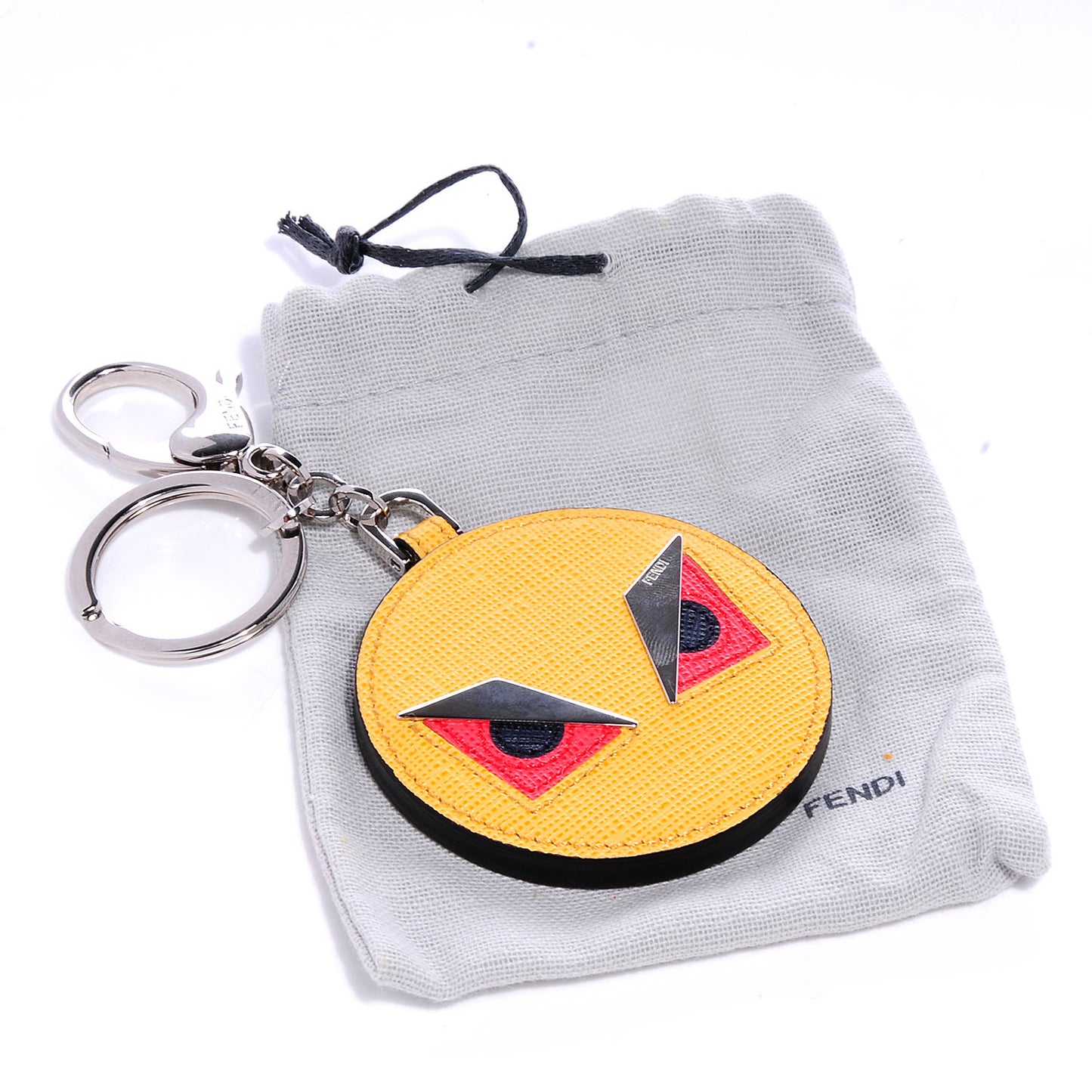 Saffiano Monster Key Chain Yellow