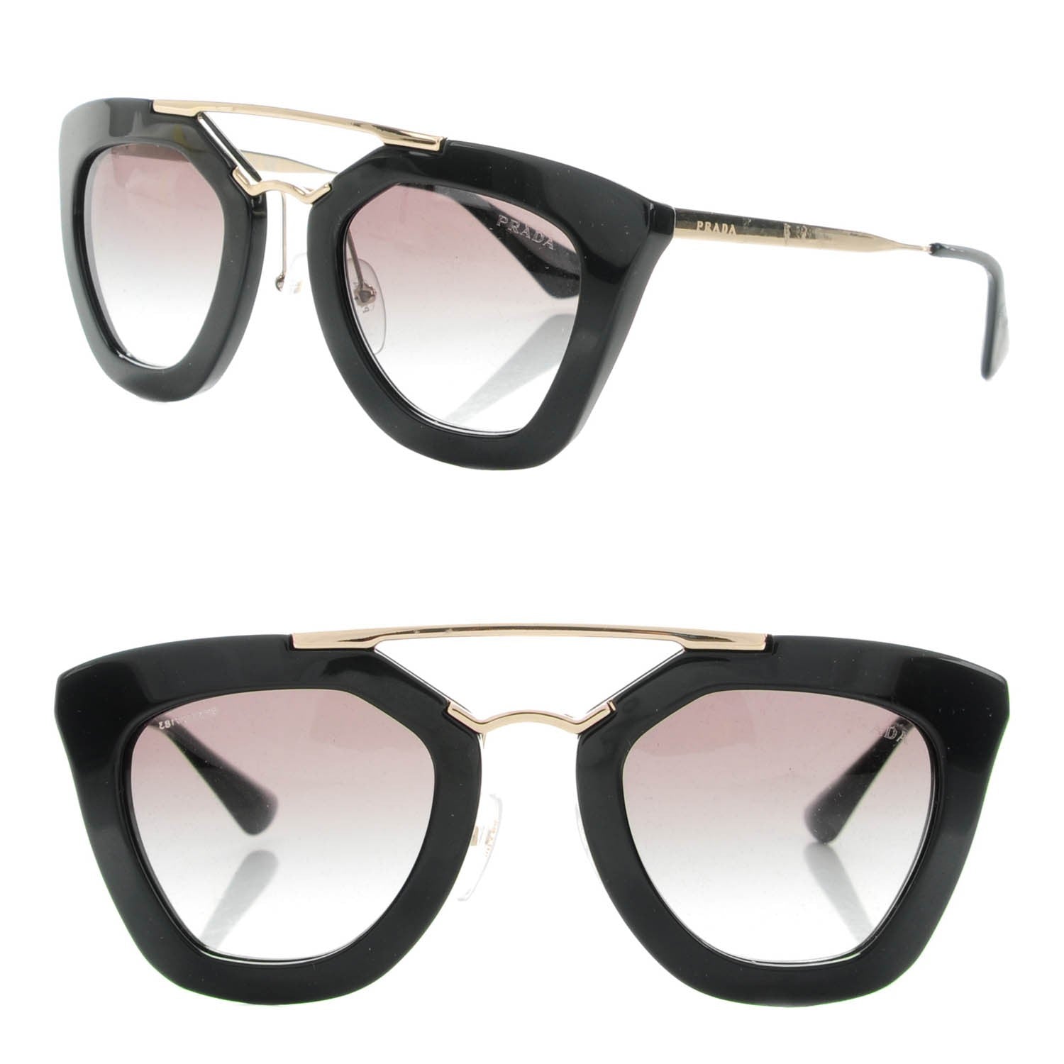 Prada Acetate Cinema Sunglasses SPR 09Q Black 1 of 5