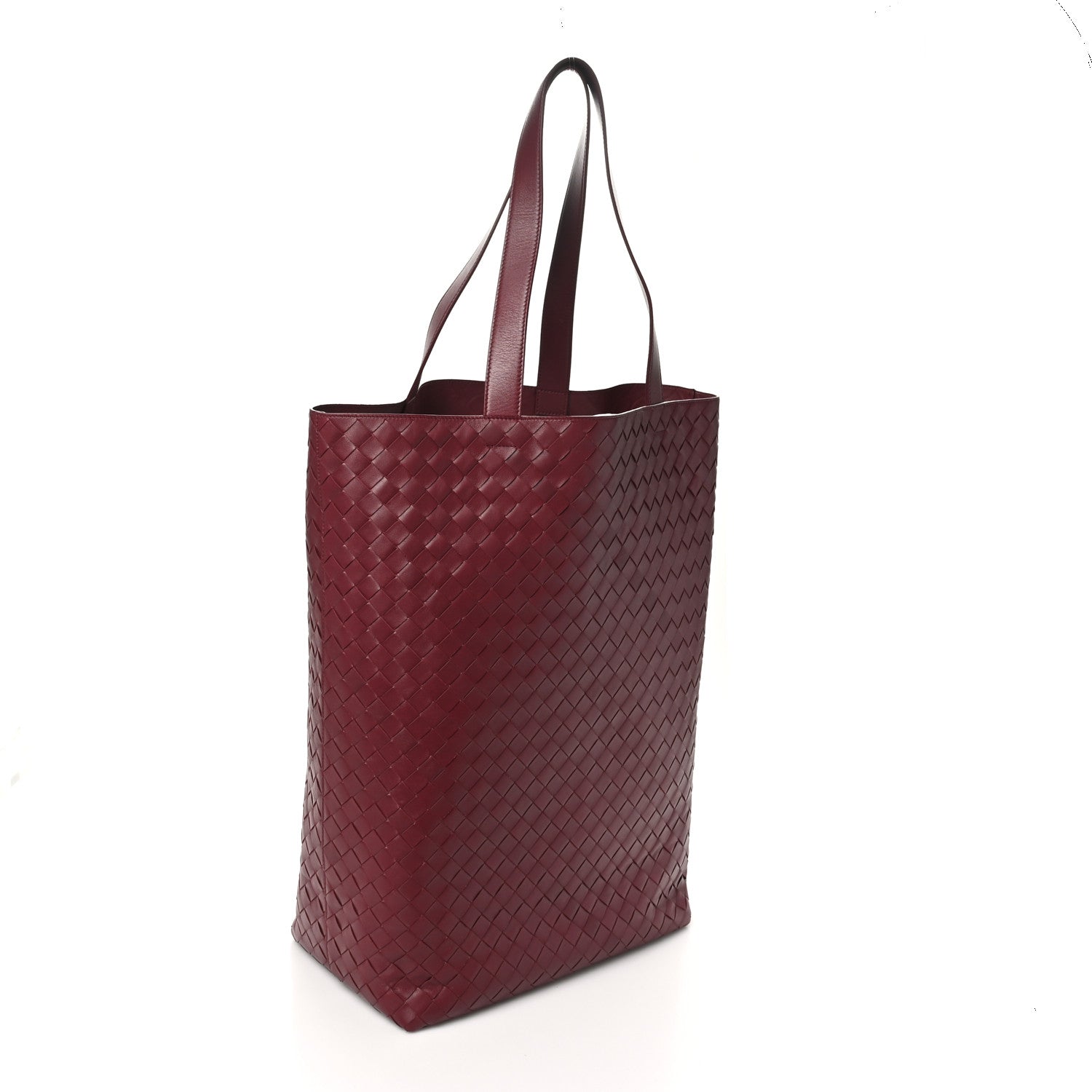 Bottega Veneta Calfskin Intrecciato Large North South Tote Bag Burgundy 3 of 9