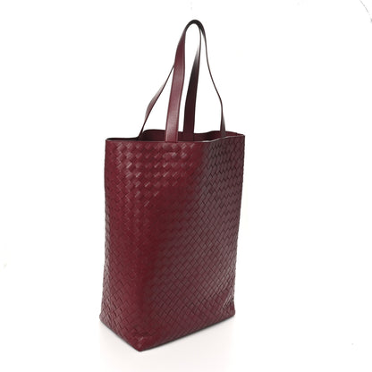 Bottega Veneta Calfskin Intrecciato Large North South Tote Bag Burgundy 3 of 9