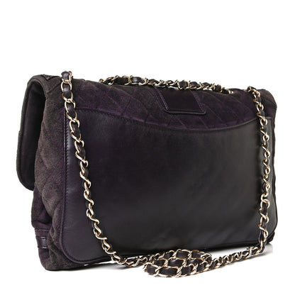 Chanel Suede Union Jack Jumbo Mademoiselle Flap Purple 3 of 13