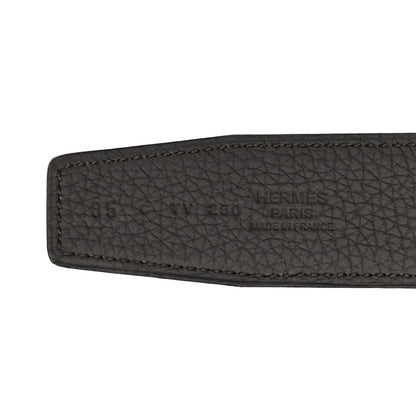 Hermes Box Togo Sterling Silver Touareg 32mm H Belt 95 Black Etain 3 of 4