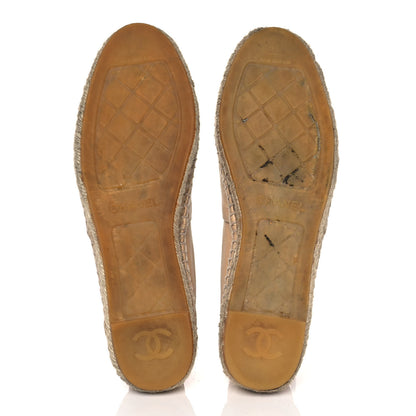 Chanel Lambskin CC Espadrilles 40 Beige Black 5 of 12
