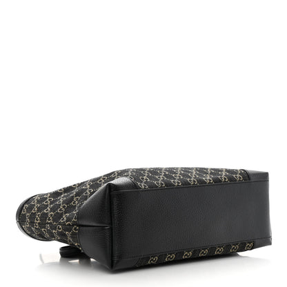 Gucci Jacquard Black Denim GG Monogram Medium Ophidia Shopping Tote Black Ivory 4 of 10