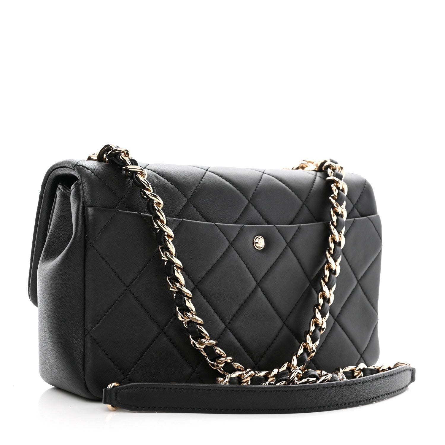 Chanel Lambskin Quilted Resin Bi-Color Chain Flap Bag Black 3 of 11