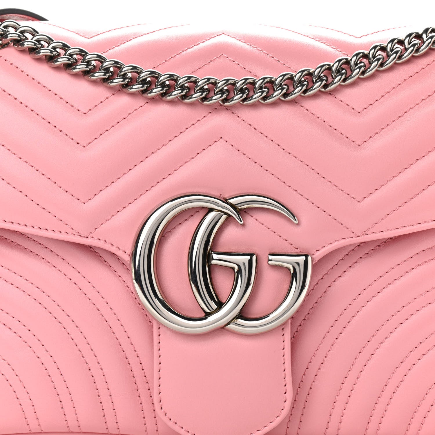 Gucci Calfskin Matelasse Medium GG Marmont Shoulder Bag Wild Rose 8 of 12