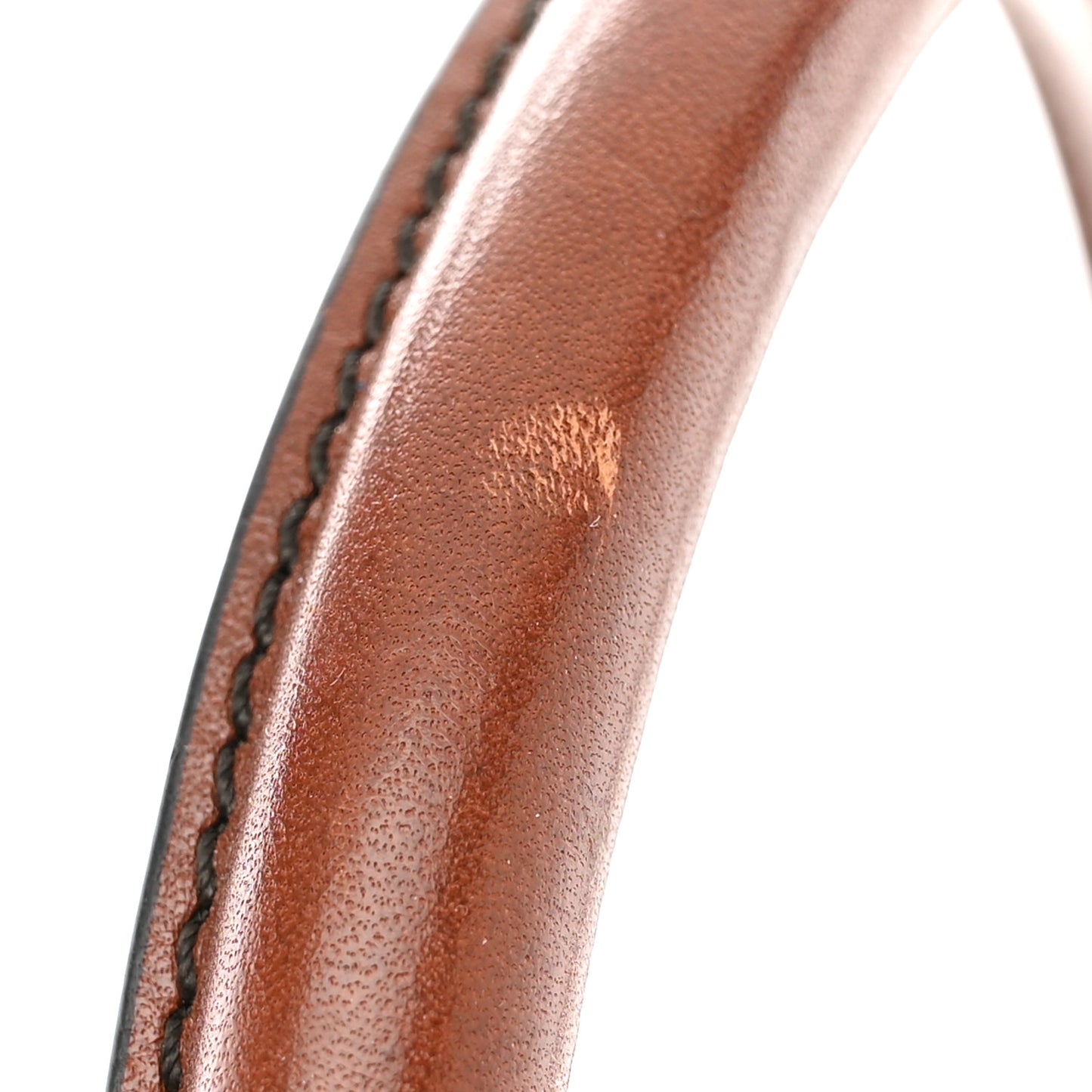House Check Bridle Calfskin Small Bowling Bag Dark Tan
