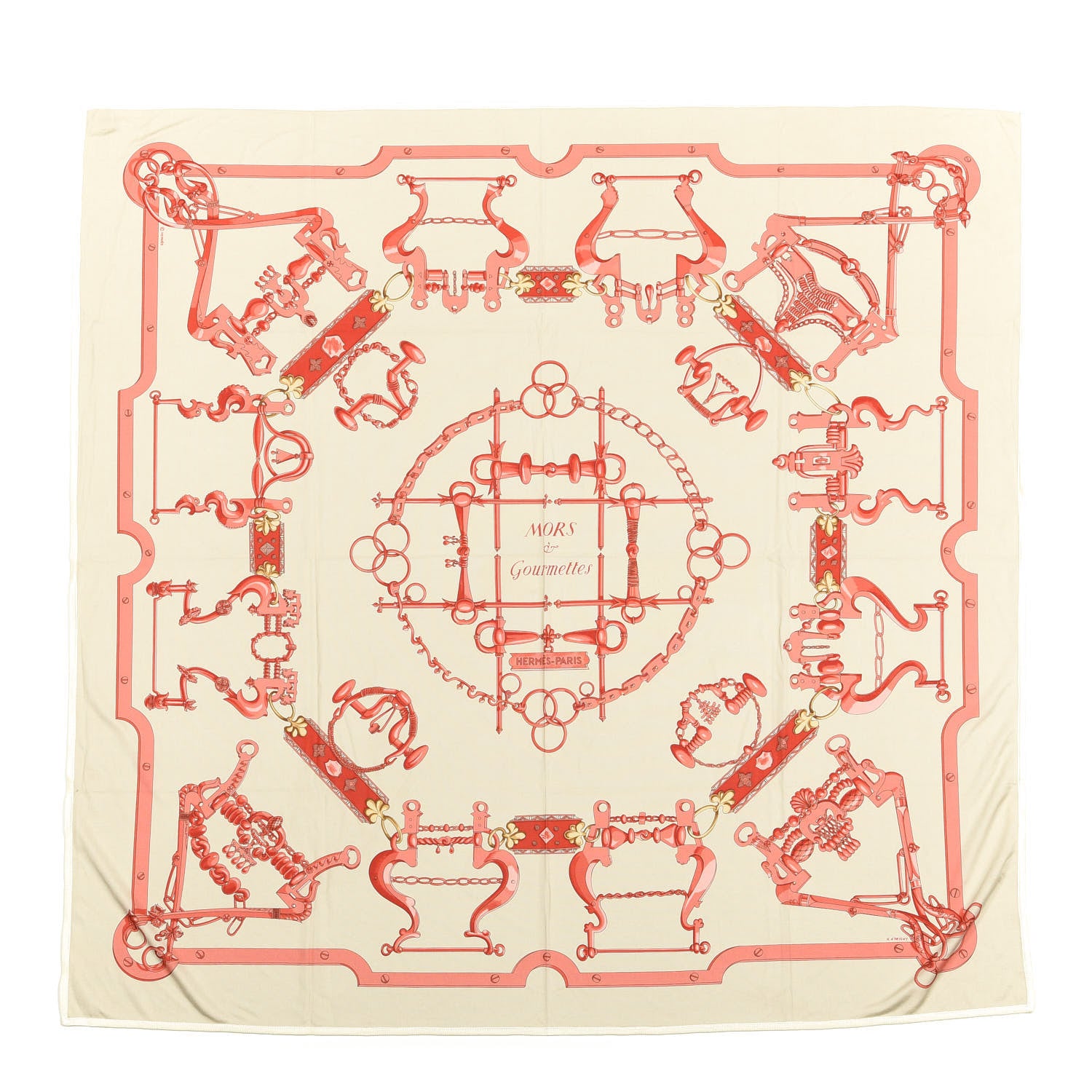 Hermes Silk Mors et Gourmettes Remix Scarf 90 1 of 3