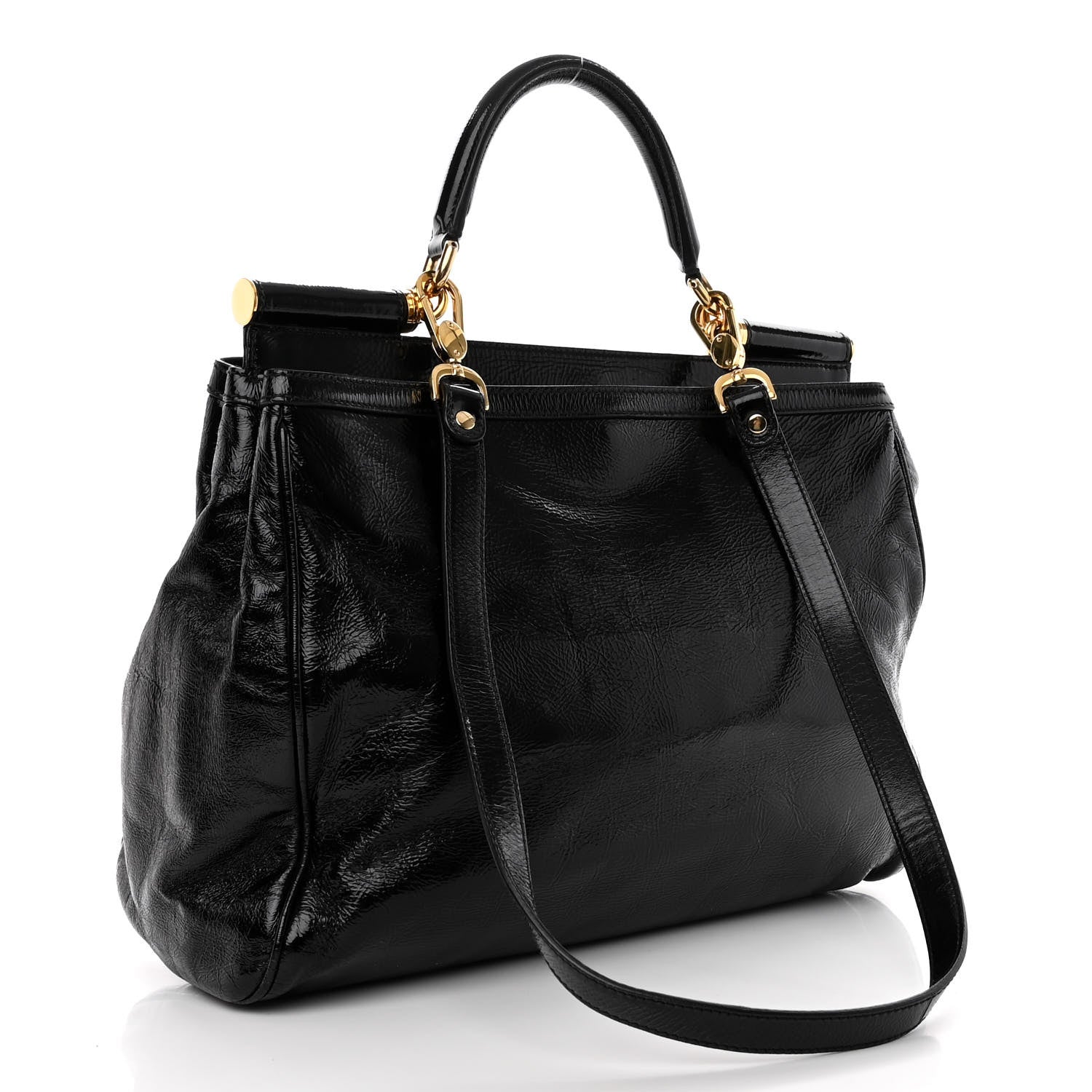 Dolce & Gabbana Patent Miss Sicily Tote Black 3 of 10