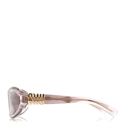 Miu Miu Transparent Acetate Oval Sunglasses SMU14Z Purple 3 of 7