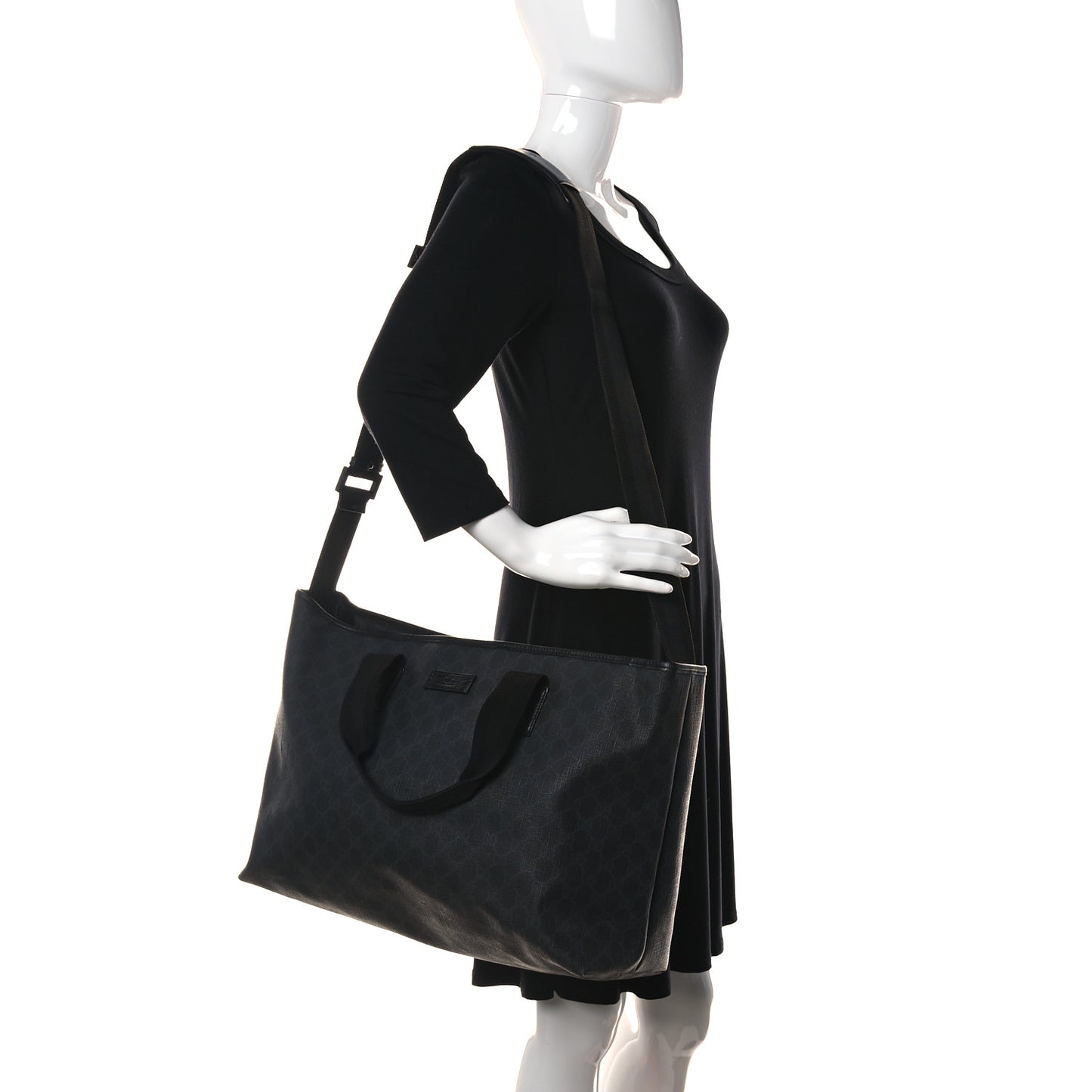 GG Plus Monogram Travel Bag Black