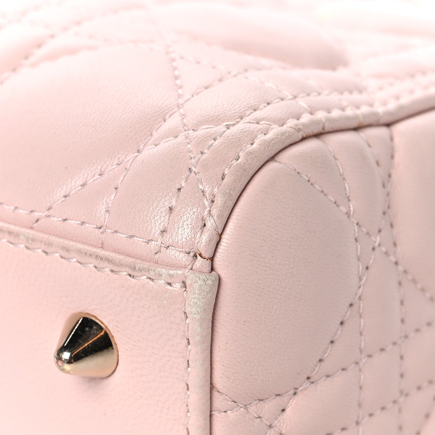 Christian Dior Lambskin Cannage Medium Lady Dior Light Pink 12 of 15