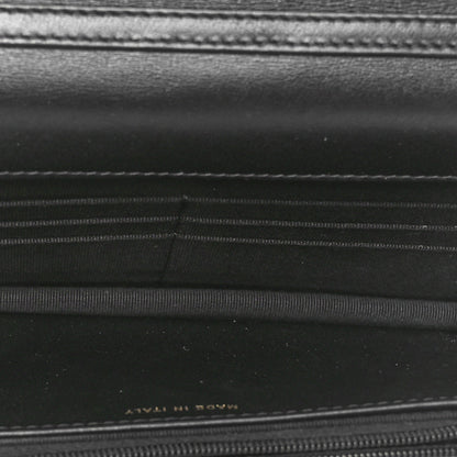 Chanel Shiny Aged Calfskin Enamel Logo Quilted Wallet On Chain WOC Black 5 of 10