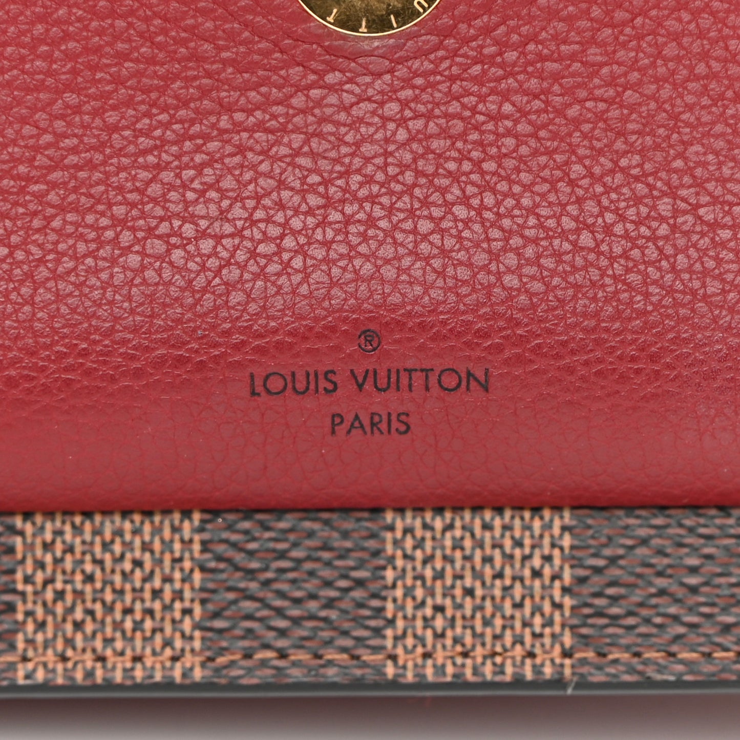 Damier Ebene Vavin Chain Wallet Red