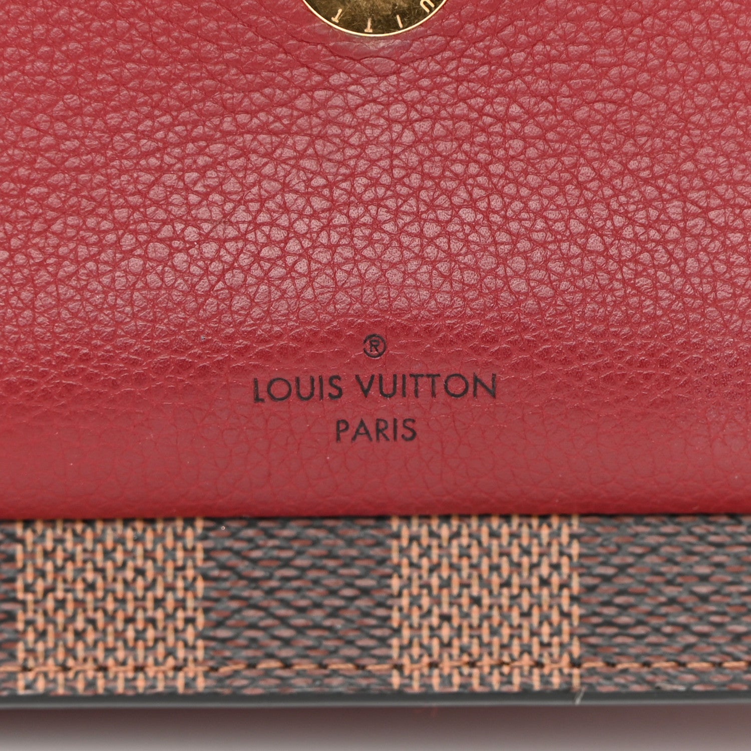 Louis Vuitton Damier Ebene Vavin Chain Wallet Red 8 of 14