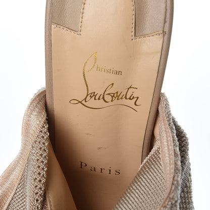 Christian Louboutin Maille Tricot Nappa Cheminene 120 Sock Ankle Boots 40 Beige 7 of 8