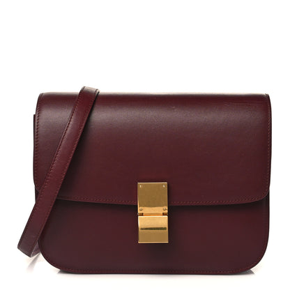 Celine Box Calfskin Medium Classic Box Flap Bag Burgundy 1 of 9