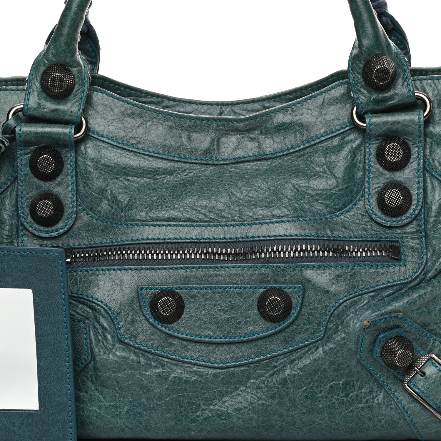 Balenciaga Chevre Giant 21 Gunmetal Hardware City Neiman Marcus LE Bleu 8 of 19